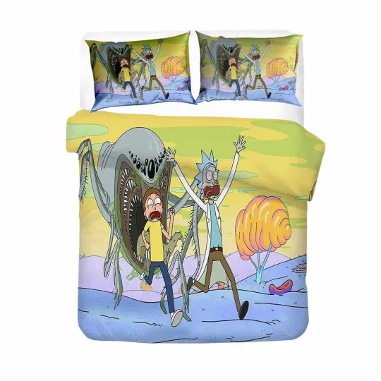 Rick and Rickandmorty Bedding Set, Gift for Friends