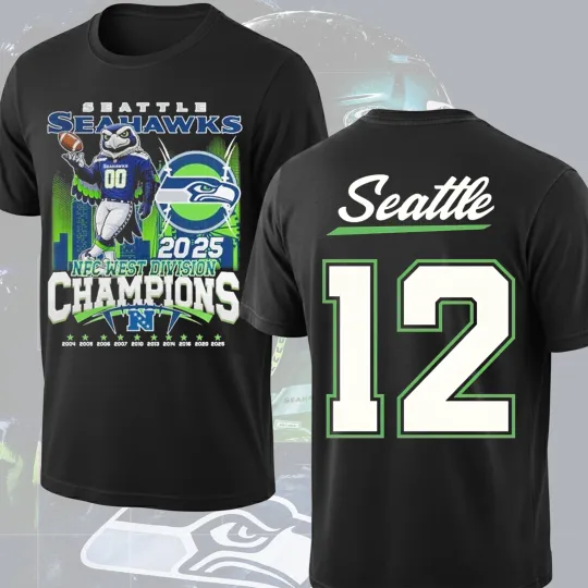 Discover Seattle Seahawks Mascot West Division Champions 2025 T-Shirt For Fan