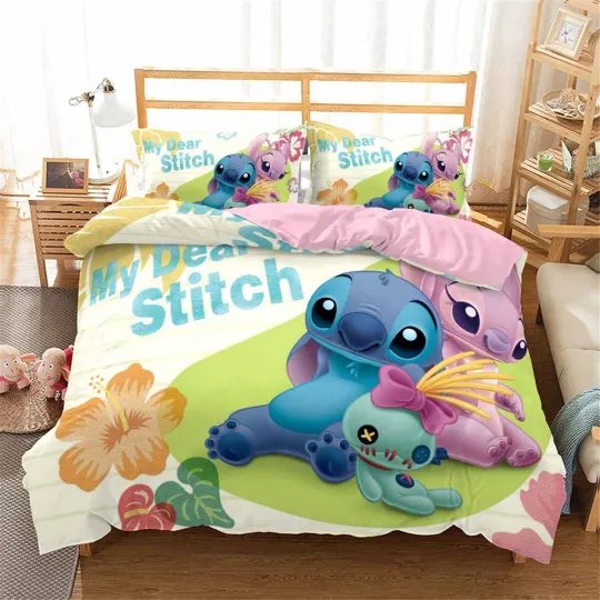 Discover Stitch Cartoon Bedding Set, Gift for Friends