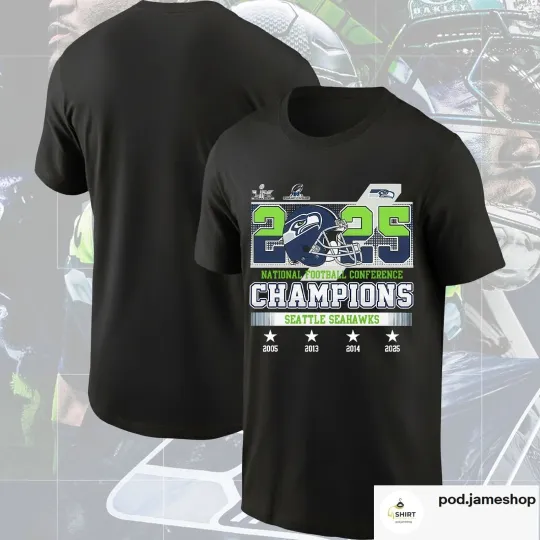 Discover 2025 NFC Champions Seattle Seahawks T-Shirt