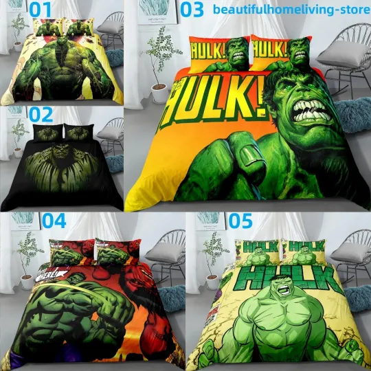 Discover Single Double Queen King Super King Bed Quilt Doona Cover Set Hulk Duvet Covers