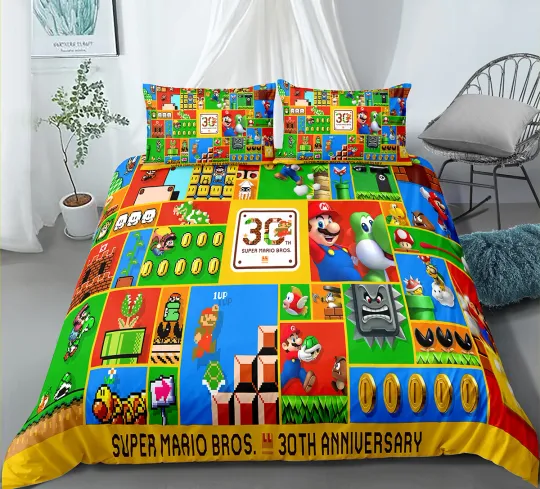 Super Mario Bedding Set, Gift for Friends