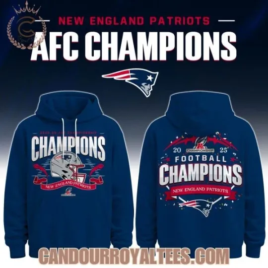 Discover New England Patriot 2025-26 Afc Championship Champions Hoodie