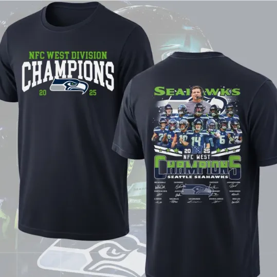 Discover Seattle 2025 West Division Champions Signature TShirt For Fan