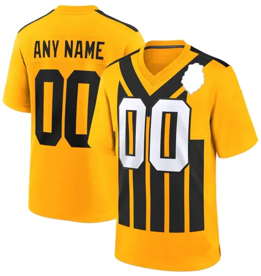 Discover Personalized Name Number Stitched Men's Pittsburgh PIT Football Custom Jersey