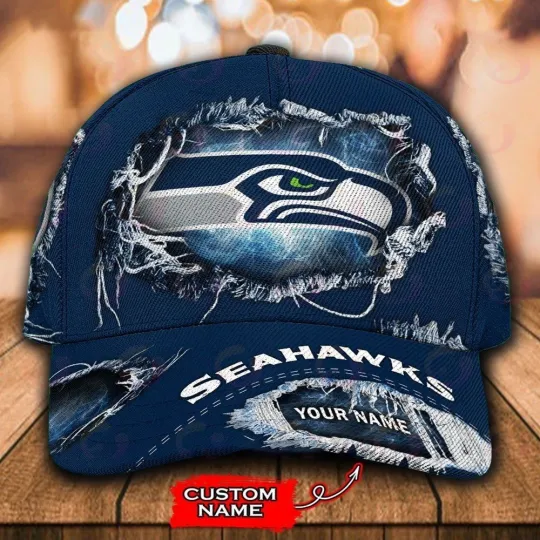 Discover Personalized Seattle Football Seahawkss Team Classic Cap Gift For Husband Dad