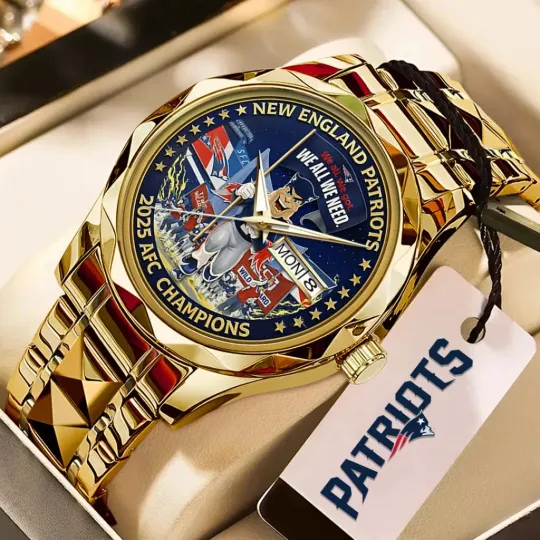 Discover Patriots 2025 AFC Champions Steel Band Watch