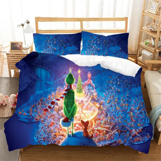Discover Christmas The funny character Single Double Queen King Bed Quilt Doona Duvet Cover Set