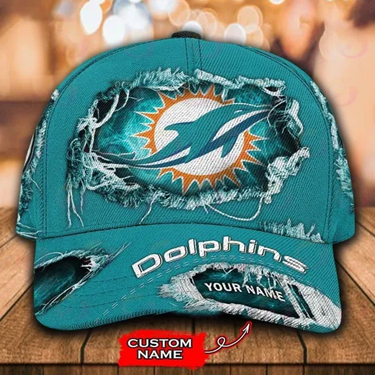 Discover Personalized Miami Football Dolphinss Team Classic Cap Gift For Husband Dad