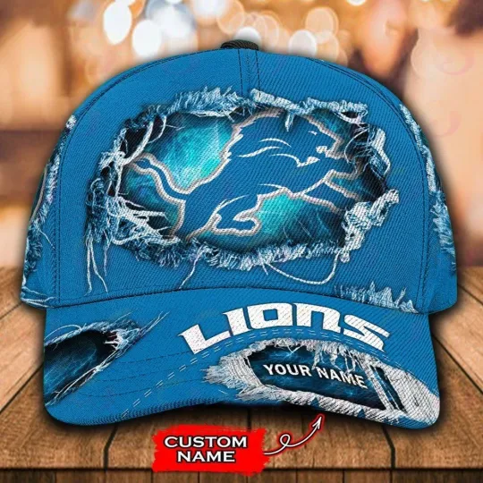 Discover Personalized Detroit Football Lionss Team Classic Cap Gift For Husband Dad