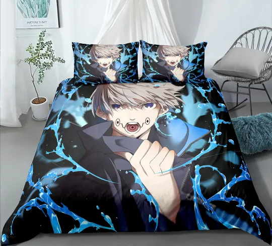 Jujutsu Satoru Bedding Set, Bedroom Decoration