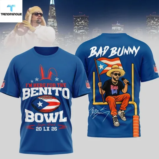 Bad Buny Bowl Super Bowl 2026 Puerto Ricco Flag 3D Shirt S-5XL