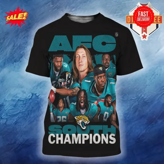 Discover Congrats Jacksonville Are 2025 AFC South Champions 3D Shirt