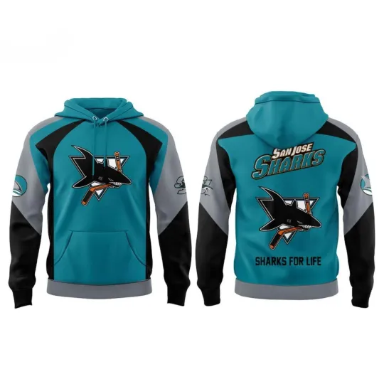 Discover San Josee Shark 2026 Outerstuff Heritage Night 3D Hoodie Reprint