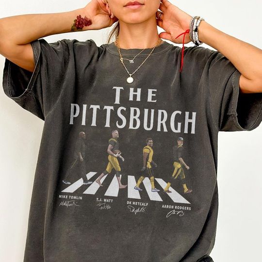 Comfort Color Pittsburgh Walking Road Signatures Football Shirt