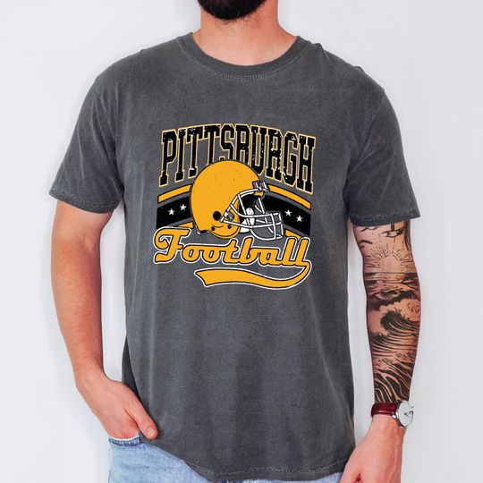Discover Retro Pittsburgh Football Shirt: Game Day Pittsburg Fans Tshirt