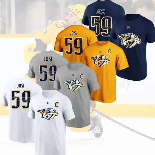 Discover Roman Josi #59 Nashville Predators Double Sided T-Shirt Fan Gift