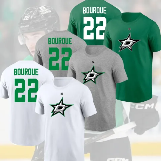 Mavrik Bourque Dallas Stars 2026 Name & Number T-Shirt