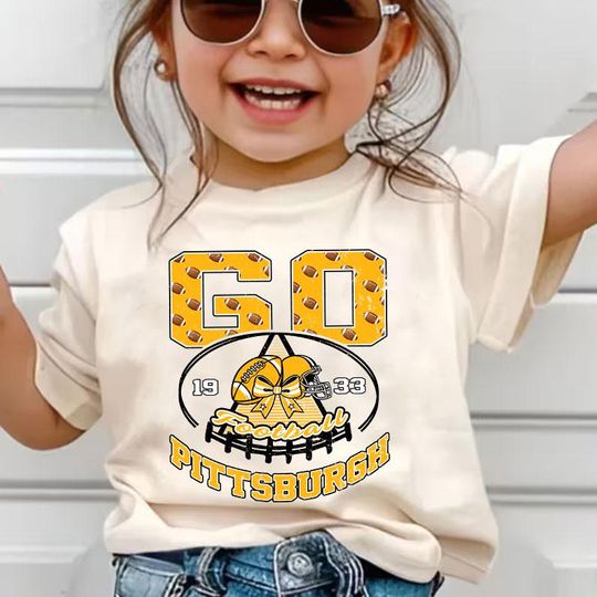 Discover Classic Go Pittsburgh Football Heritage  kid Tee | Retro Team Fan Shirt for Adults & Kids