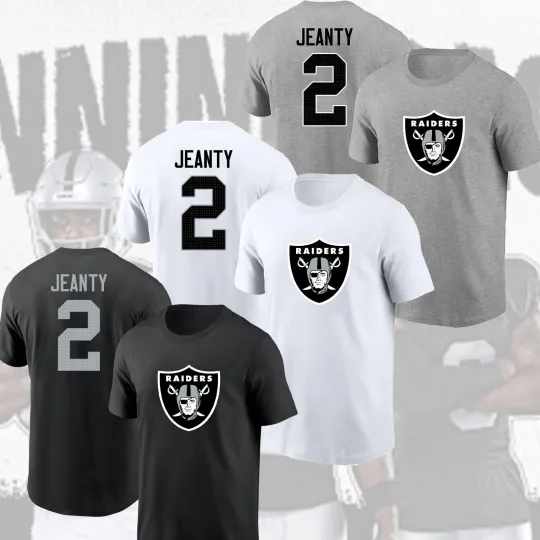 SALE HOT! Ashton Jeanty #2 Las Vegas Raiders 2025 Name & Number Fan Gifts