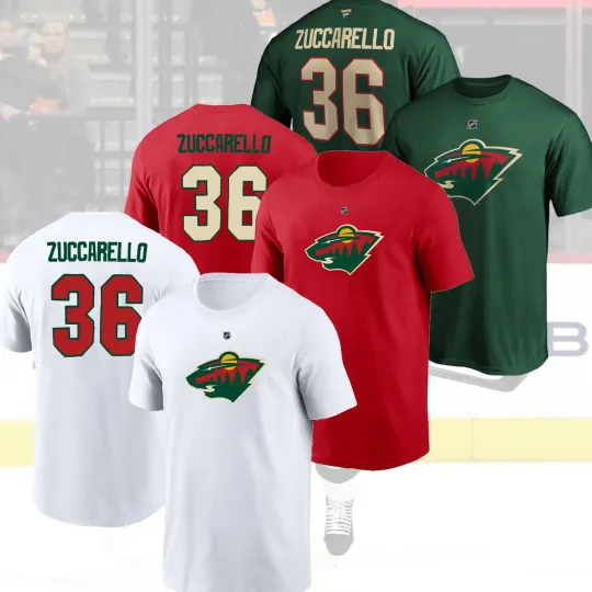 Discover Mats Zuccarello Minnesota Wild 2026 Name & Number Double Side T-Shirt