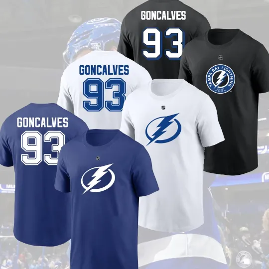 Discover Gage Goncalves #93 Tampa Bay Lightning Double Sided T-Shirt for Fans