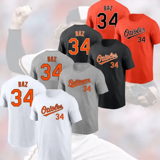 Shane Baz #34 Baltimore Orioles Double Sided T-Shirt