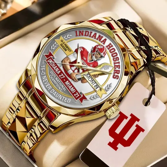 Discover Hoosiers Football 2025 National Champions Alloy Quartz Watch