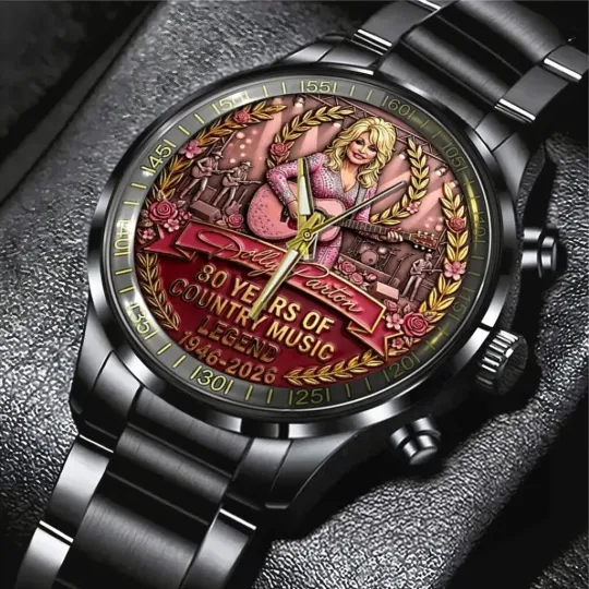 Discover Dolly Parton 80th Anniversary Black Stainless Steel Watch