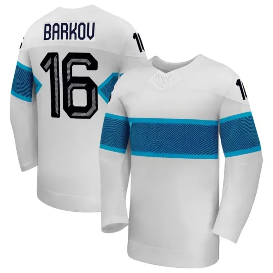 Discover Men's #16 Barkov White 2026 Away Replica All Stitched Hockey Jersey Sz S-6XL