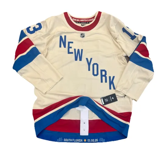New York Rangers Jersey XL 54 Men’s Lafreniere Fight Strap 2026 Winter Classic