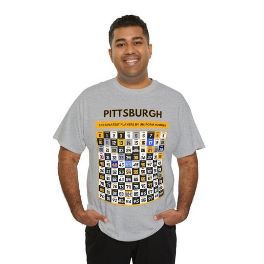 Discover Pittsburgh Sports Top 100 Pro Athletes by Uniform T-Shirt | Greatest Pittsburgh Steeler