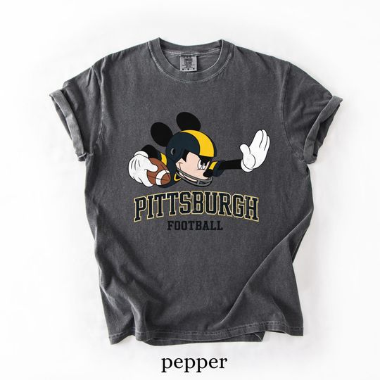 Discover Pittsburgh Football Mickey Mouse T-Shirt: Vintage Game Day Comfort Colors Tee