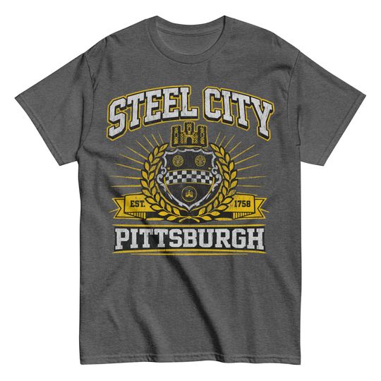 Discover Steel City Distressed Crest Tee