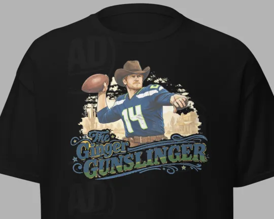 Discover Sam Darnold Ginger Gunslinger T-Shirt Seattle Football Playoffs