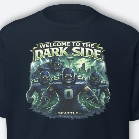Seattle Seahawks T-Shirt Welcome To The Dark Side Playoffs Football Tee