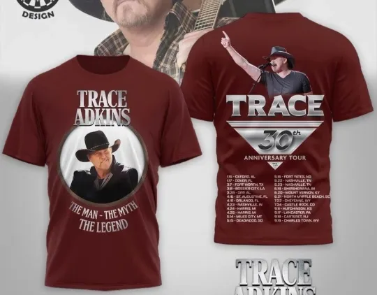 Discover Trace Adkins 30th Anniversary Tour 3D T-Shirt