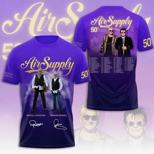 Discover Air Supply 50th Anniversary Celebration Tour 2025 AOP 3D T Shirt