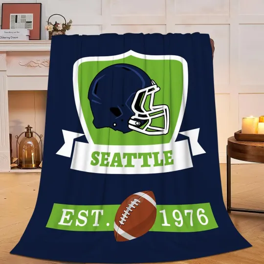 Discover Seattle Football FleeceBlanket - Cozy Plush Sports Blanket