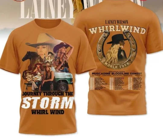 Discover Lainey Wilson Whirlwind World Tour AOP 3D T-Shirt