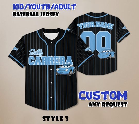 Discover Personalized Sally Carrera Baseball Jersey - Custom Cars Cartoon Outfit