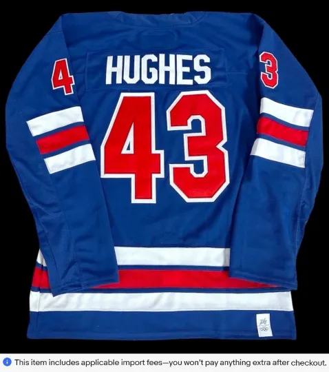 Discover Quinn Hughes #43 Team USA 2026 Olympics Size XL Jersey