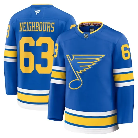 St Louis Blues Jake Neighbours  Fanatics Blue Home 2026 Premium NHL Jersey