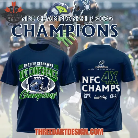 Seahawkss N.F.C 4X Champs 3D Shirt