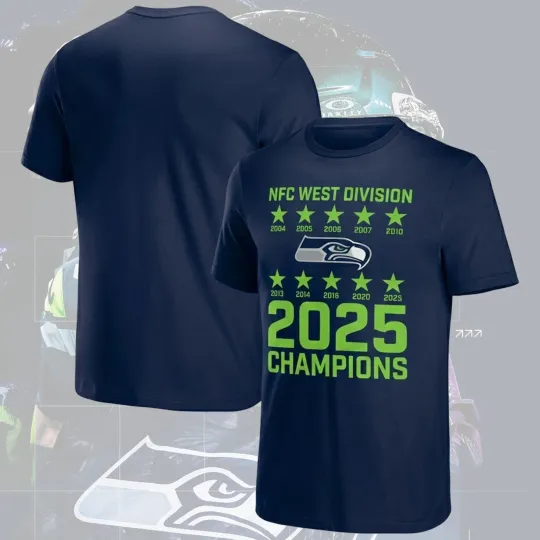 Discover Seahawks 2025 NFC Weest Divisiiion Champions T-Shirt Gift For Fan S-5XL