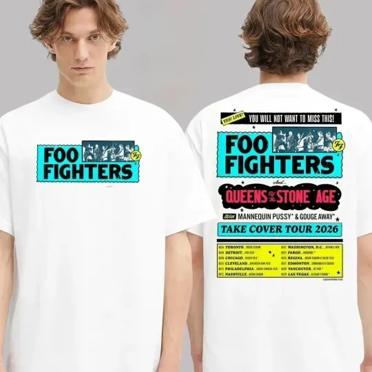 Discover FF Band Fighters Event Poster Take Civer Tour 2026 Dates List Two Sided T-shirt