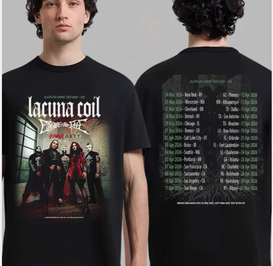 Discover Lacuna Coil Sleepless Empire Tour 2026 Fan Gifts Unisex T-Shirt