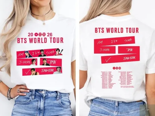 Discover BTS World Tour 2026 Music Graphic Shirt - Unisex Fans - Vintage Comeback Style