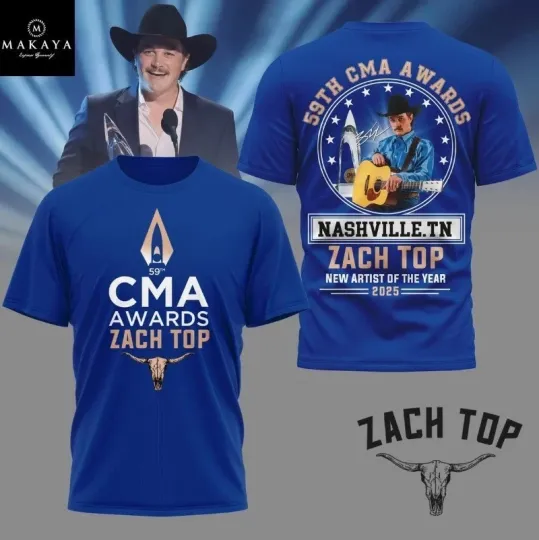 Discover Zach Top 59Th Cma Awards New Artist Of The Year 2025 T-Shirt 3D