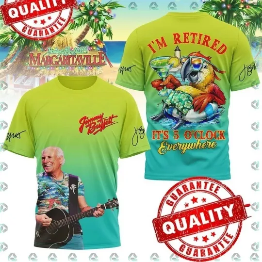 Jimmy Buffett It's 5 o'clock Everywhere 3D T-Shirt